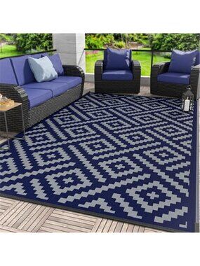 Outdoor Rug for Patio Clearance, 5'x8' Waterproof Camping Mat,Reversible Plastic